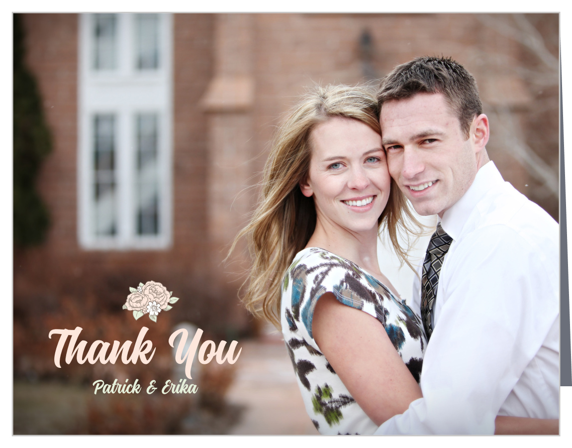 Subtle Peonies Wedding Thank You Cards