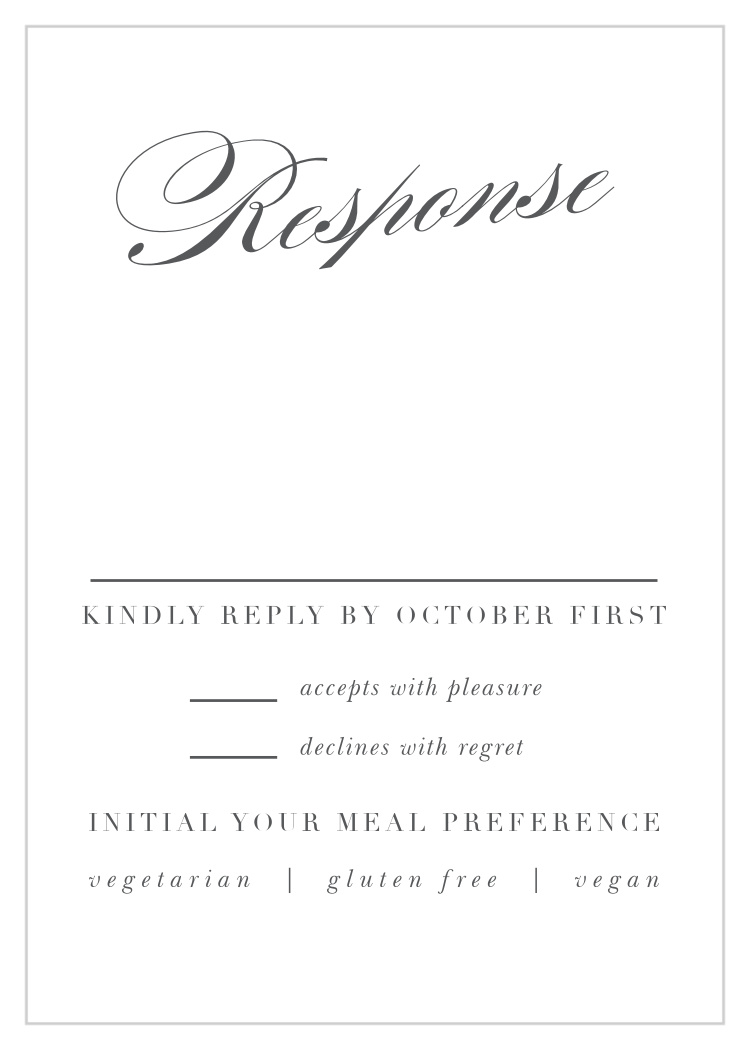 Simple Typography Response Cards by Basic Invite