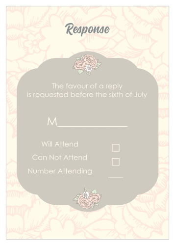 Obtain your guests attendance by sending out this RSVP card. Customize the colors and fonts to match you wedding theme exactly!