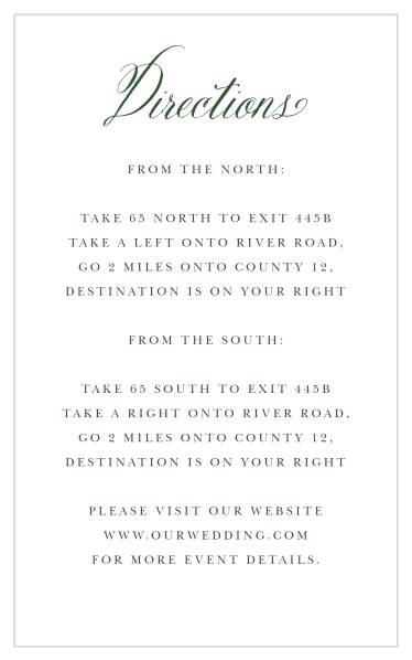 Friends and family will have no issue finding their way to your wedding venue with the help of our Greenery Leaves Direction Cards.