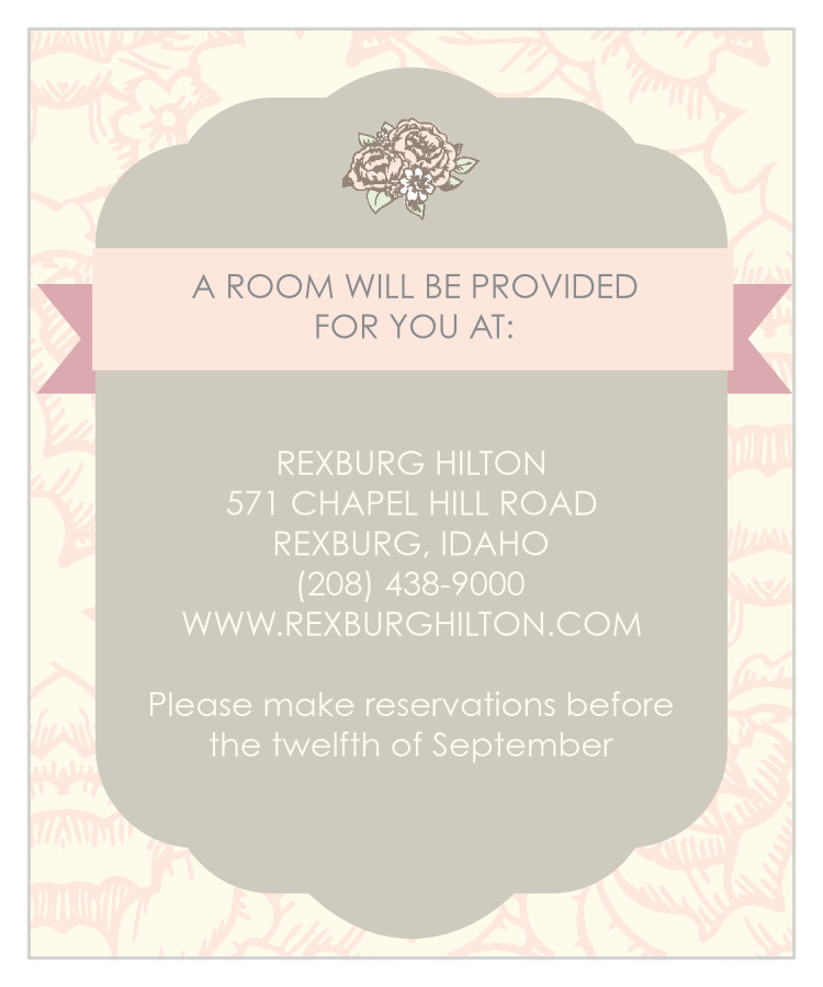 Subtle Peonies Accommodation Cards