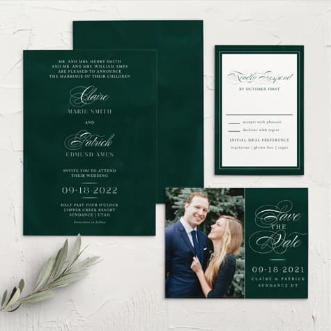 Formal Velveteen Wedding Invitations