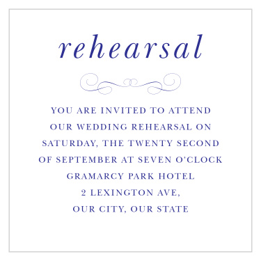 Bring friends and family together to practice the night before with our Chic Elegance Rehearsal Cards. 