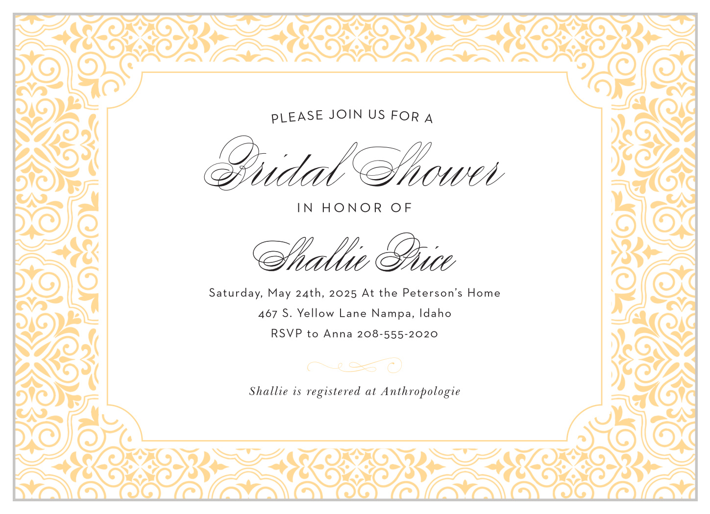 Ticket Benefit Bridal Shower Invitations