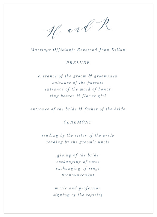 Our Modern Calligraphy Wedding Programs walk friends and family through every step of your marriage ceremony.