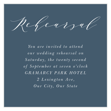 Our Modern Calligraphy Rehearsal Cards bring friends and family together the night before to make sure your wedding goes off without a hitch!