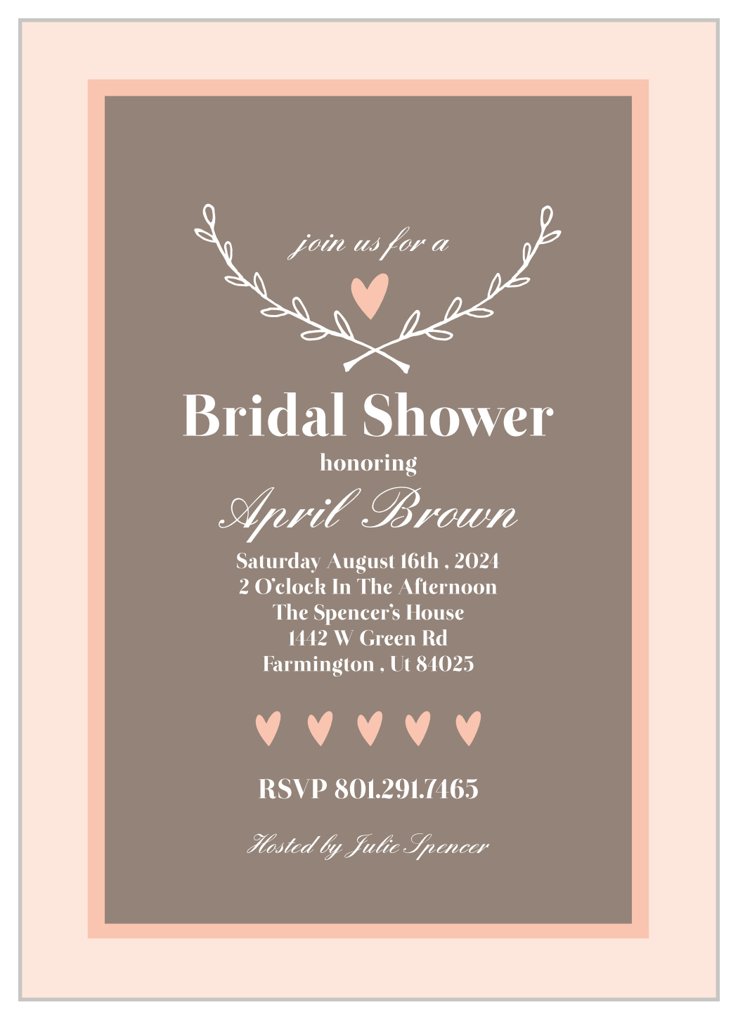Love Branch Bridal Shower Invitations