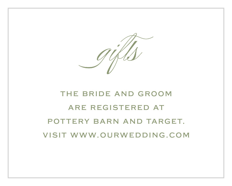 Vintage Greenery Registry Cards by Basic Invite