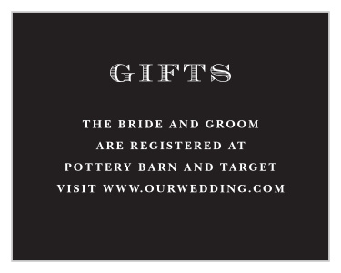 Share your wedding information with timeless class with our Swirling Cheri Registry Cards.