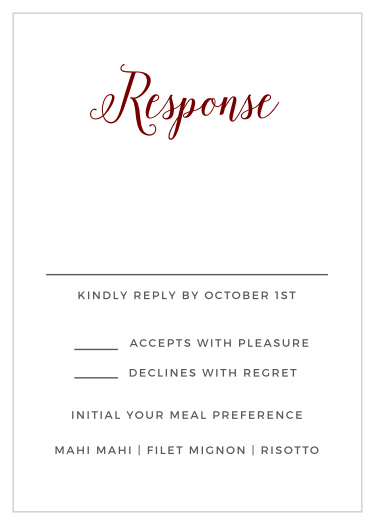 Gather your wedding information in whimsical beauty with our Botanical Corners Response Cards.