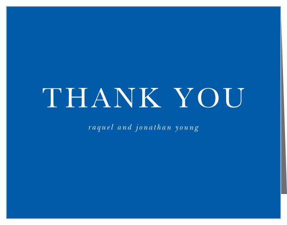 The presence and support of friends and family on your special day meant a lot to them, show them your appreciation with the minimalist look of our Casual Script Wedding Thank You Cards. 