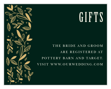 Inform friends and family where you would like your wedding gifts from with our Fall Forest Registry Cards.