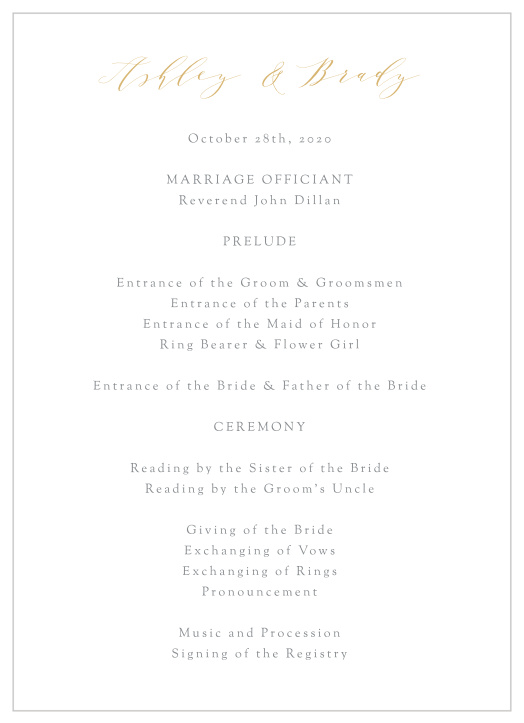 Allow your wedding guests to feel even more apart of your day with our lovely Smooth Intrigue Wedding Programs!