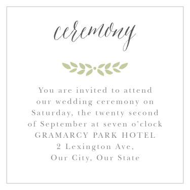 Our Blushing Foliage Ceremony Cards gather friends and family together to celebrate your union.