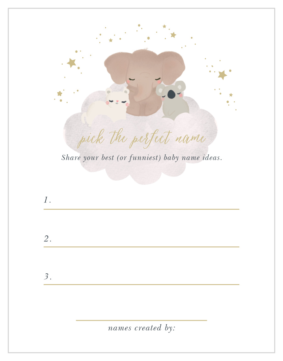 Starry Animals Baby Name Contest by Basic Invite Starry Animals Baby Name Contest by Basic Invite