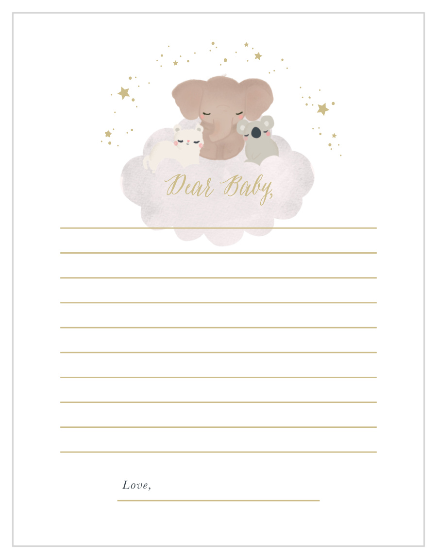 Starry Animals Letter to Baby