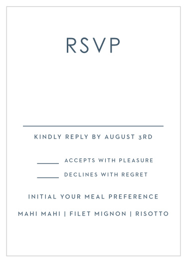 Our Big Script Response Cards give you a headcount of everyone that plans to attend your wedding day.