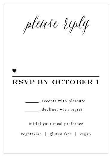 Our Rustic Heart Response Cards tally up all your friends and family that plan to attend your wedding ceremony.