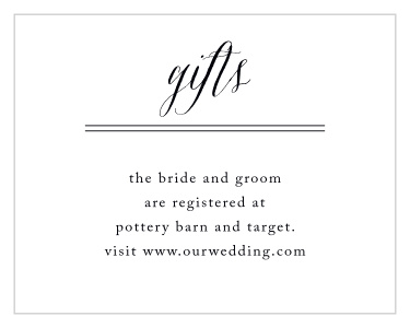 Inform friends and family where you would like your wedding gifts from with our Rustic Heart Registry Cards.