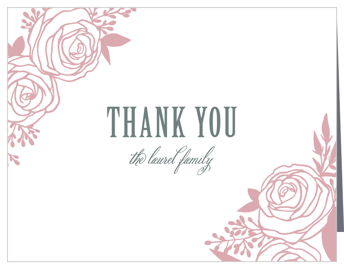 Rustic Flowers Wedding Thank You Cards