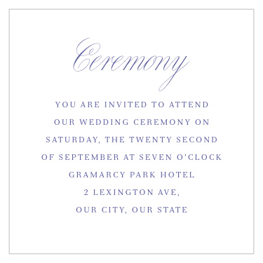 Let your loved ones know that they are invited to witness your big day, with our Romantic Swirls Ceremony Cards!