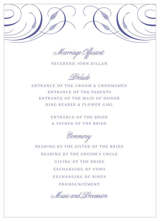 Provide our Romantic Swirls Wedding Programs at your event so your guests can feel even more involved throughout your ceremony.