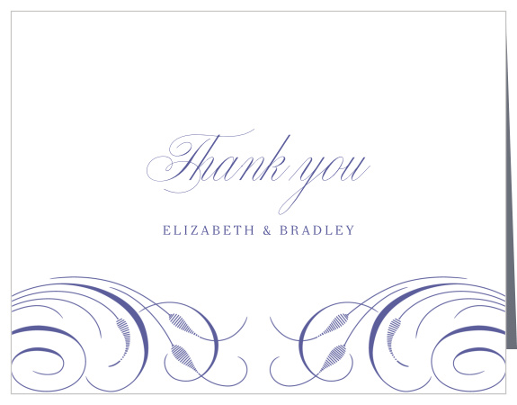 Show your appreciation for your loved ones' support on your big day with our Romantic Swirls Wedding Thank You Cards!