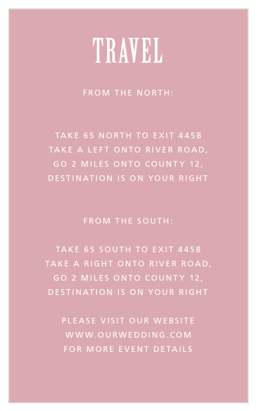 Share your wedding information in rustic beauty with our Rustic Flowers Direction Cards.