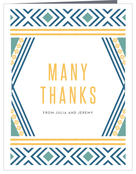 Share your appreciation in boho style with our Lush Coast Wedding Thank You Cards. 