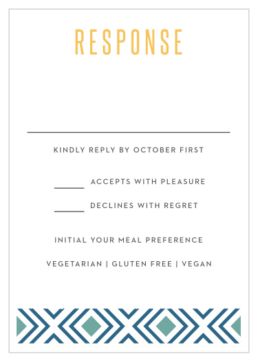 Gather your wedding information in boho style with our Lush Coast Response Cards.