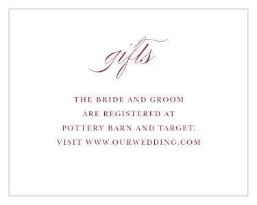 Let loved ones know where you would like your wedding gifts from with our Handdrawn Frame Registry Cards.