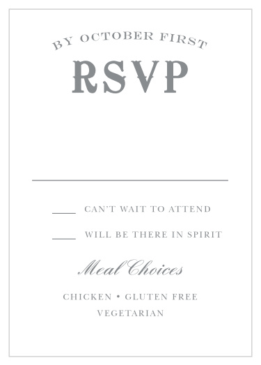 Get a headcount of everyone that plans to attend your wedding ceremony with our Country Bash Response Cards.