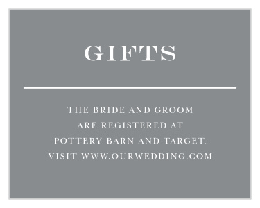 Inform friends and family where you would like your wedding gifts from with our Country Bash Registry Cards.