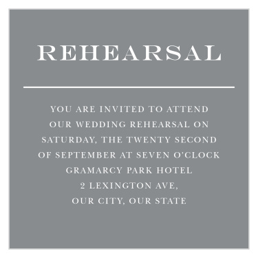 Our Country Bash Rehearsal Cards gather friends and family together the night before to practice.