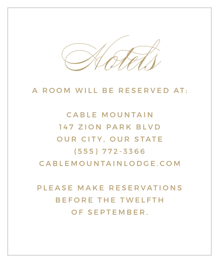 Deco Typography Accommodation Cards by Basic Invite