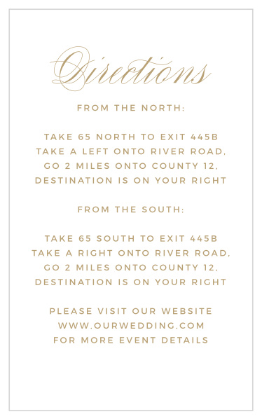 Guide family and friends to your wedding venue easily with the help of our Deco Typography Direction Cards.