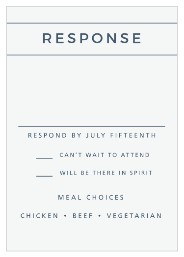 Gather your wedding information in minimalist style with our Modern Stack Response Cards.