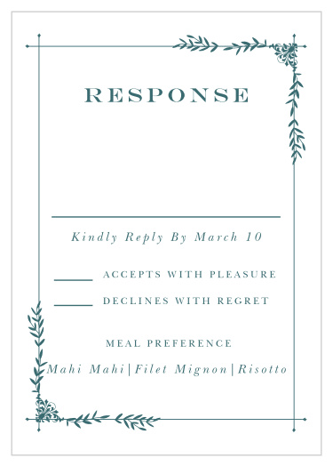 Tally up everyone that plans to attend your wedding with our Garden Frame Response Cards.