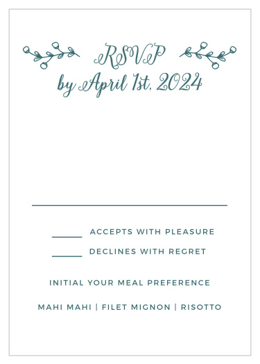 Our Rustic Foliage Response Cards tally up everyone that plans to attend your wedding.