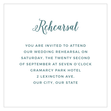 Our Rustic Foliage Rehearsal Cards bring family and friends together to practice before the big day.