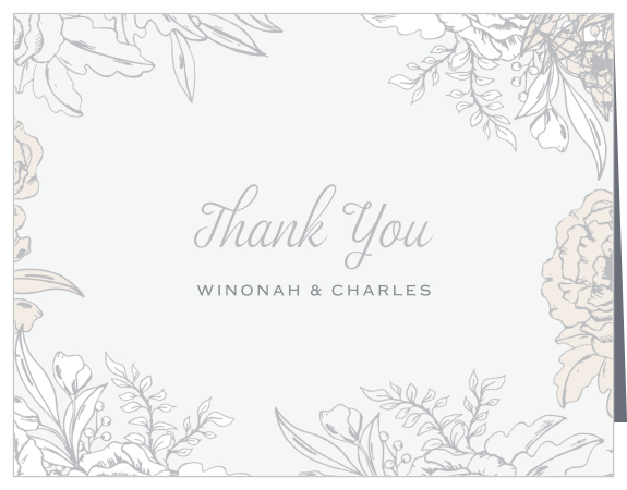 Share your appreciation in exquisite style with our Enveloped Peonies Wedding Thank You Cards.