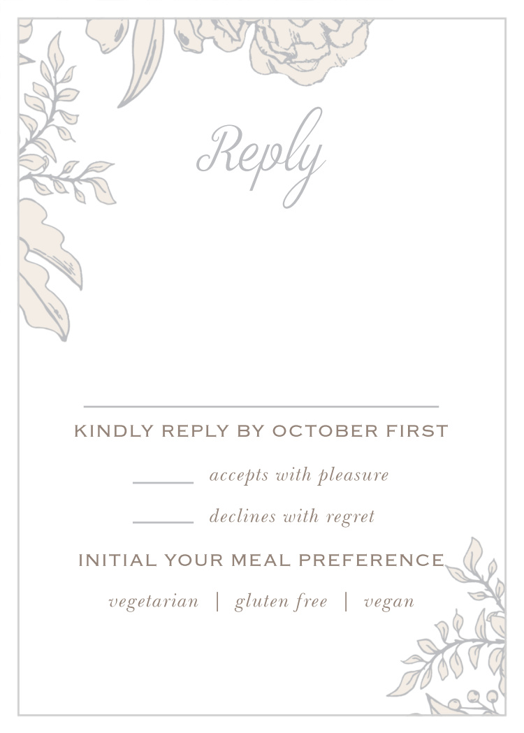 Enveloped Peonies Response Cards