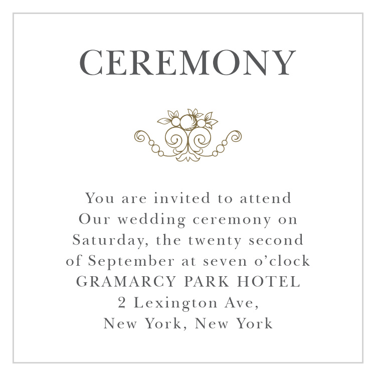 Classic Damask Ceremony Cards by Basic Invite