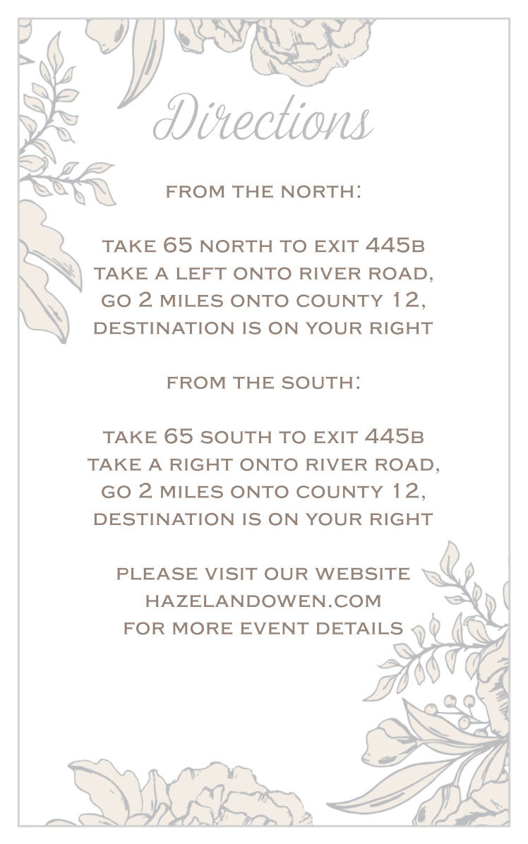 Enveloped Peonies Direction Cards