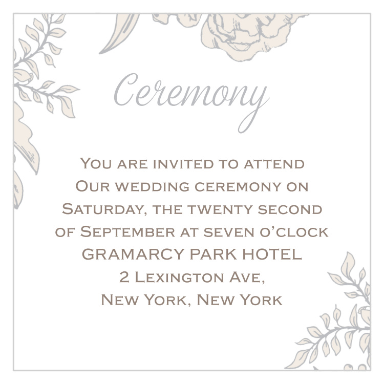 Enveloped Peonies Ceremony Cards