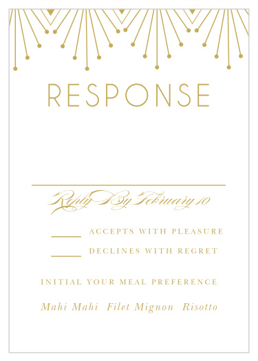 Our Deco Classic Response Cards gather a headcount of everyone that plans to take part in your special day.