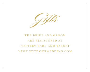 Inform friends and family where you would like your wedding gifts from with our Deco Classic Registry Cards.
