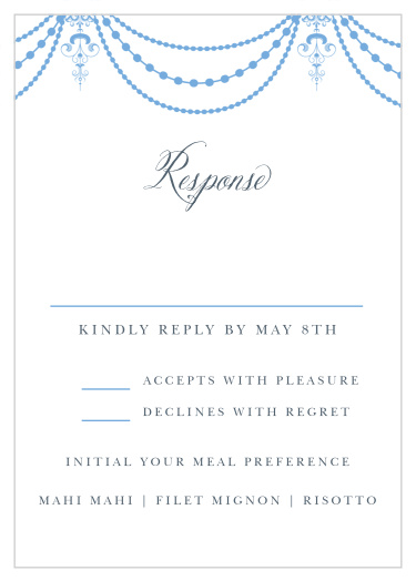Gather your guest information in exquisite style with our Elegant Chandelier Response Cards.