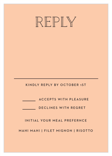 Gather a headcount of all the friends and family that plan to attend your wedding with our Framed Type Response Cards.