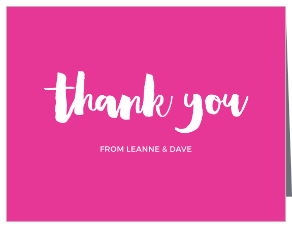 Your guests are sure to feel appreciated after receiving our Vivid Type Wedding Thank You Cards!